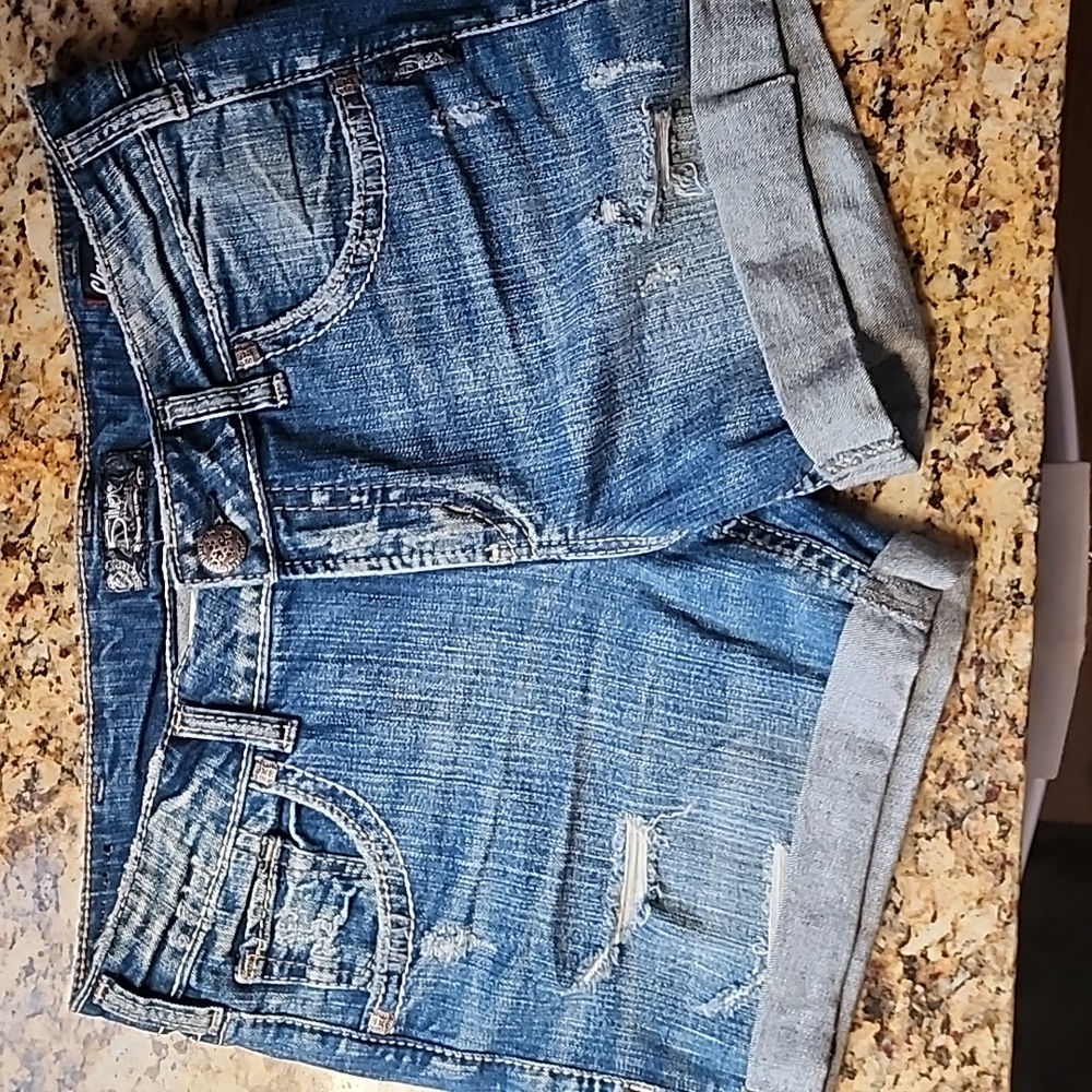 Silver Jean Shorts